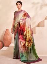 Crepe Soft Silk Multi Colour Casual Wear Printed Saree